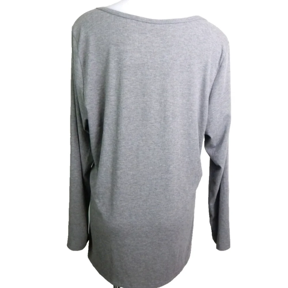 Torrid Super Soft Rib Knit Hook And Eye Henley Tee